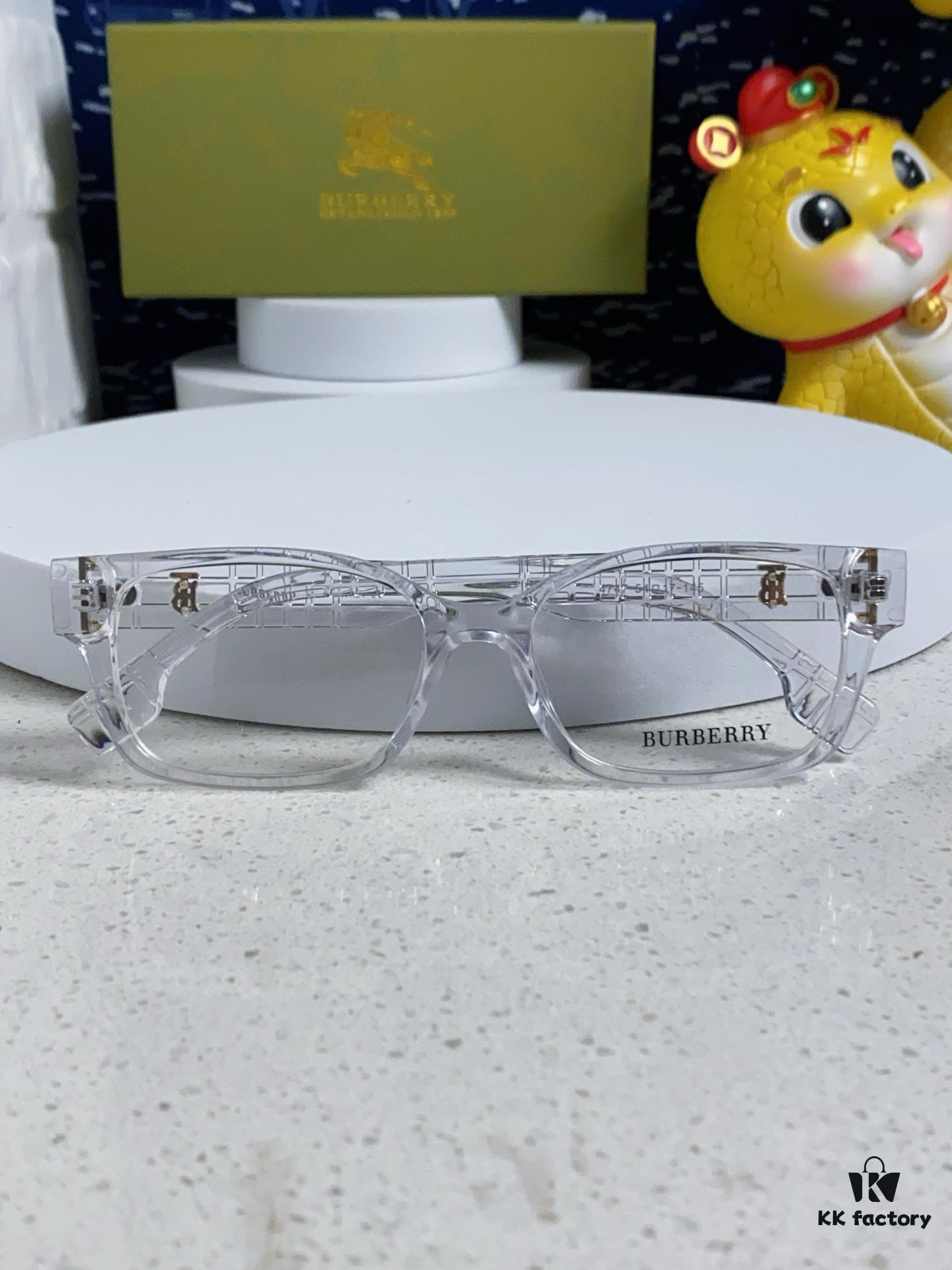 Burberry 2025 New Arrival High-Beauty Eyeglass Frame for Women, Large-Rimmed Prescription-Compatible Glasses, Blue-Light Blocking, Non-Prescription Optical Frames, Slimming Everyday Wear