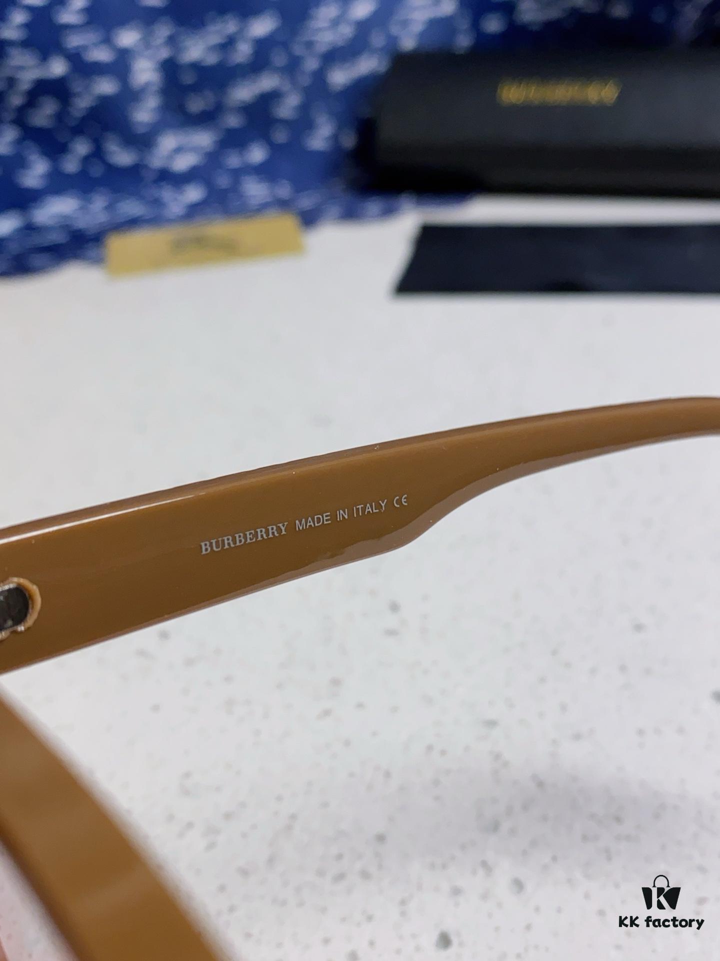 Burberry 2025 New Arrival High-Aesthetic Eyeglass Frame for Women, Large Frame Prescription-Compatible Clear Lens Glasses, Blue Light Blocking, Non-Powered Frame, Slimming Effect, Everyday Wear