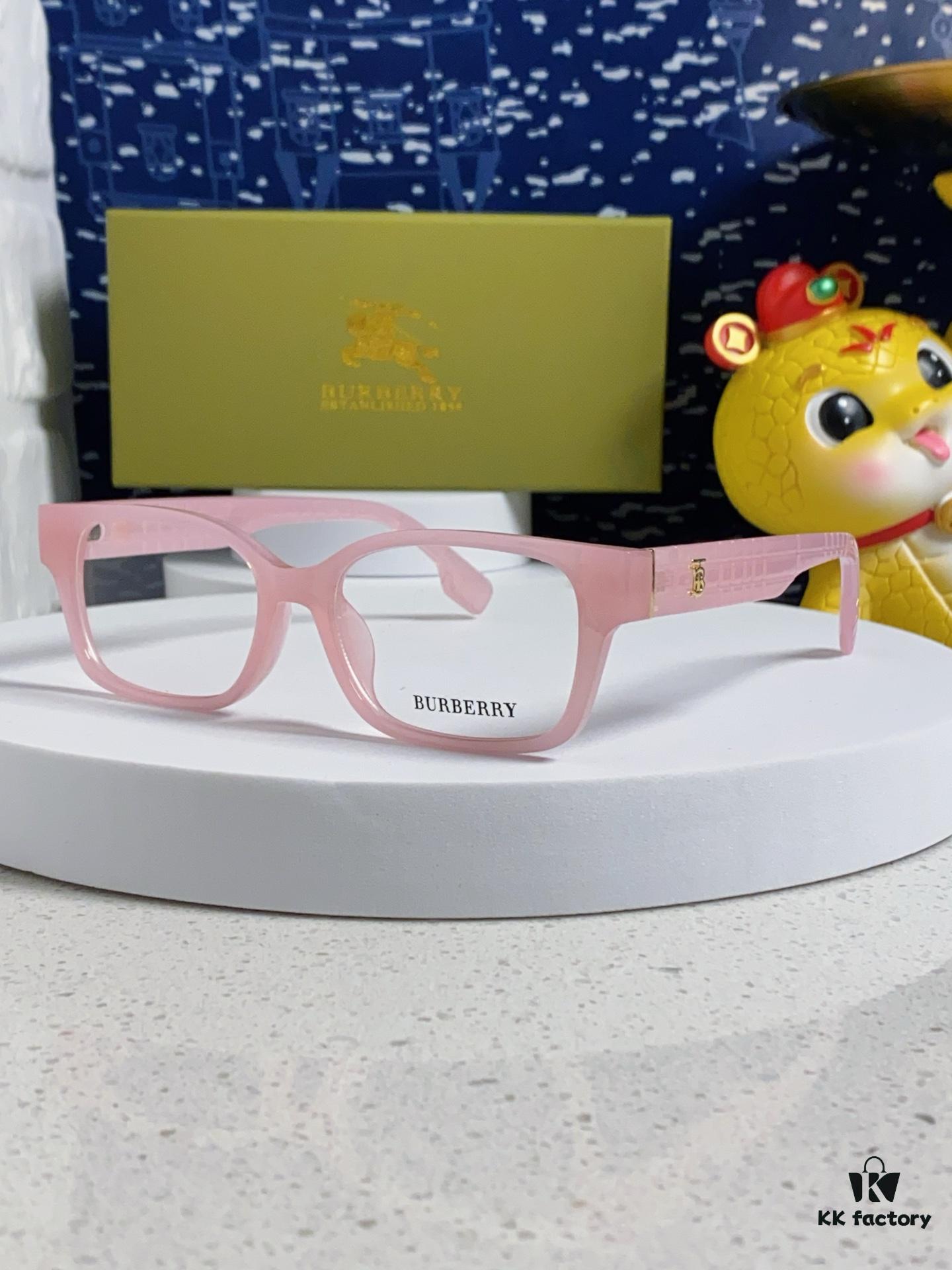 Burberry 2025 New Arrival High-Aesthetic Eyeglass Frame for Women, Large Frame Prescription-Compatible Optical Glasses, Blue Light Blocking, Non-Prescription Lens Ready, Slimming Effect