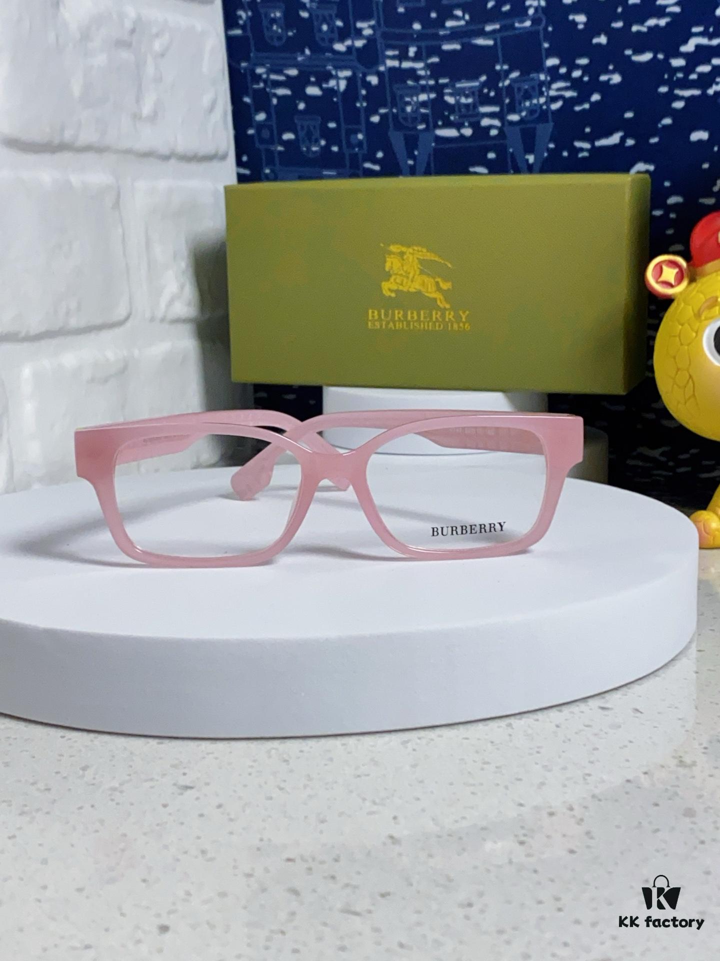 Burberry 2025 New Arrival High-Aesthetic Eyeglass Frame for Women, Large Frame Prescription-Compatible Optical Glasses, Blue Light Blocking, Non-Prescription Lens Ready, Slimming Effect