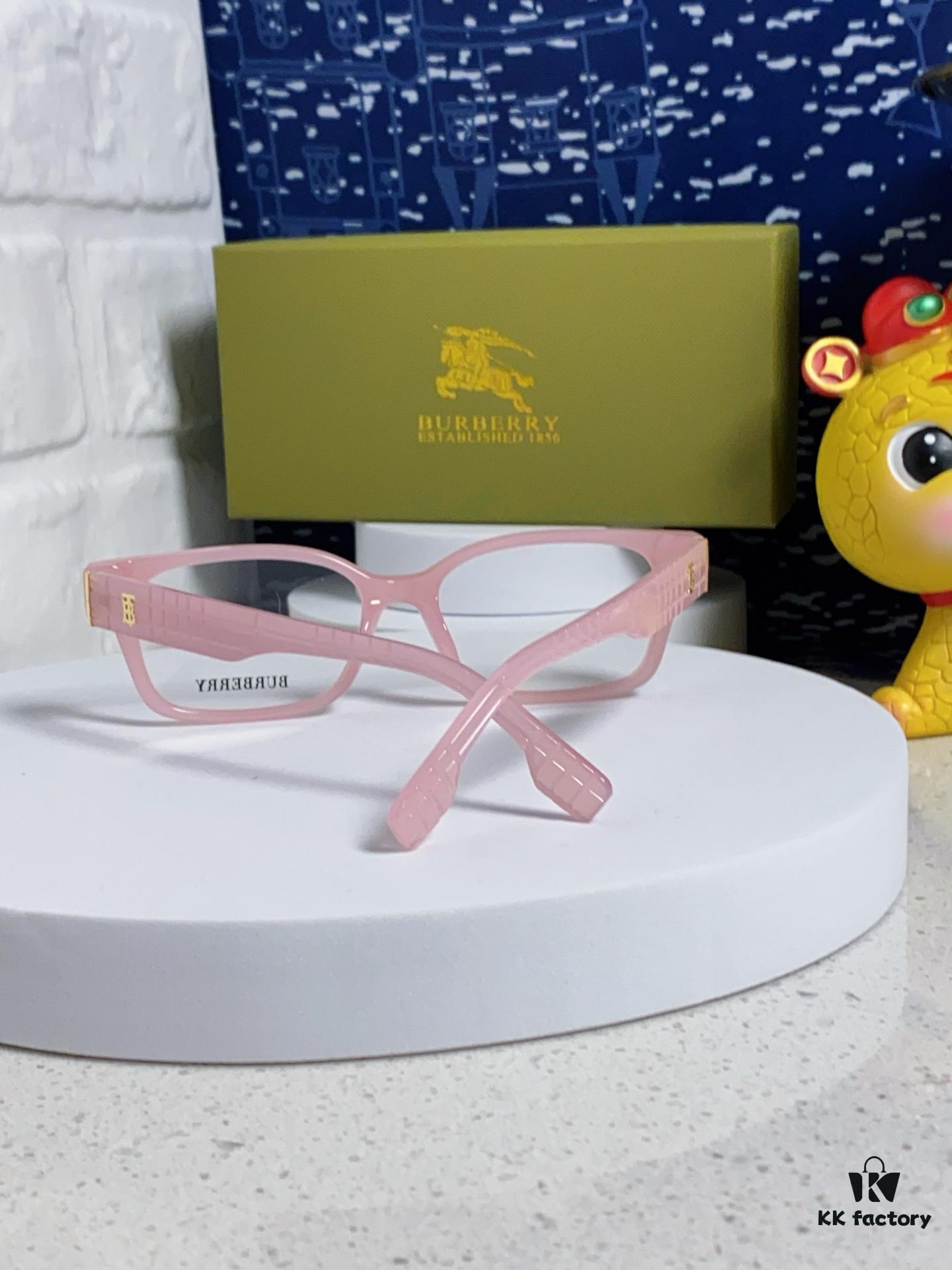 Burberry 2025 New Arrival High-Aesthetic Eyeglass Frame for Women, Large Frame Prescription-Compatible Optical Glasses, Blue Light Blocking, Non-Prescription Lens Ready, Slimming Effect