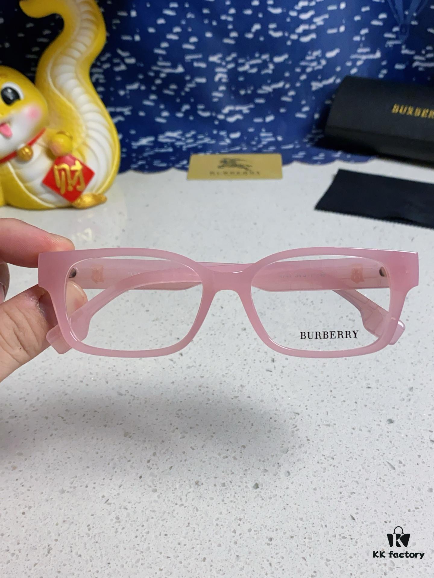 Burberry 2025 New Arrival High-Aesthetic Eyeglass Frame for Women, Large Frame Prescription-Compatible Optical Glasses, Blue Light Blocking, Non-Prescription Lens Ready, Slimming Effect