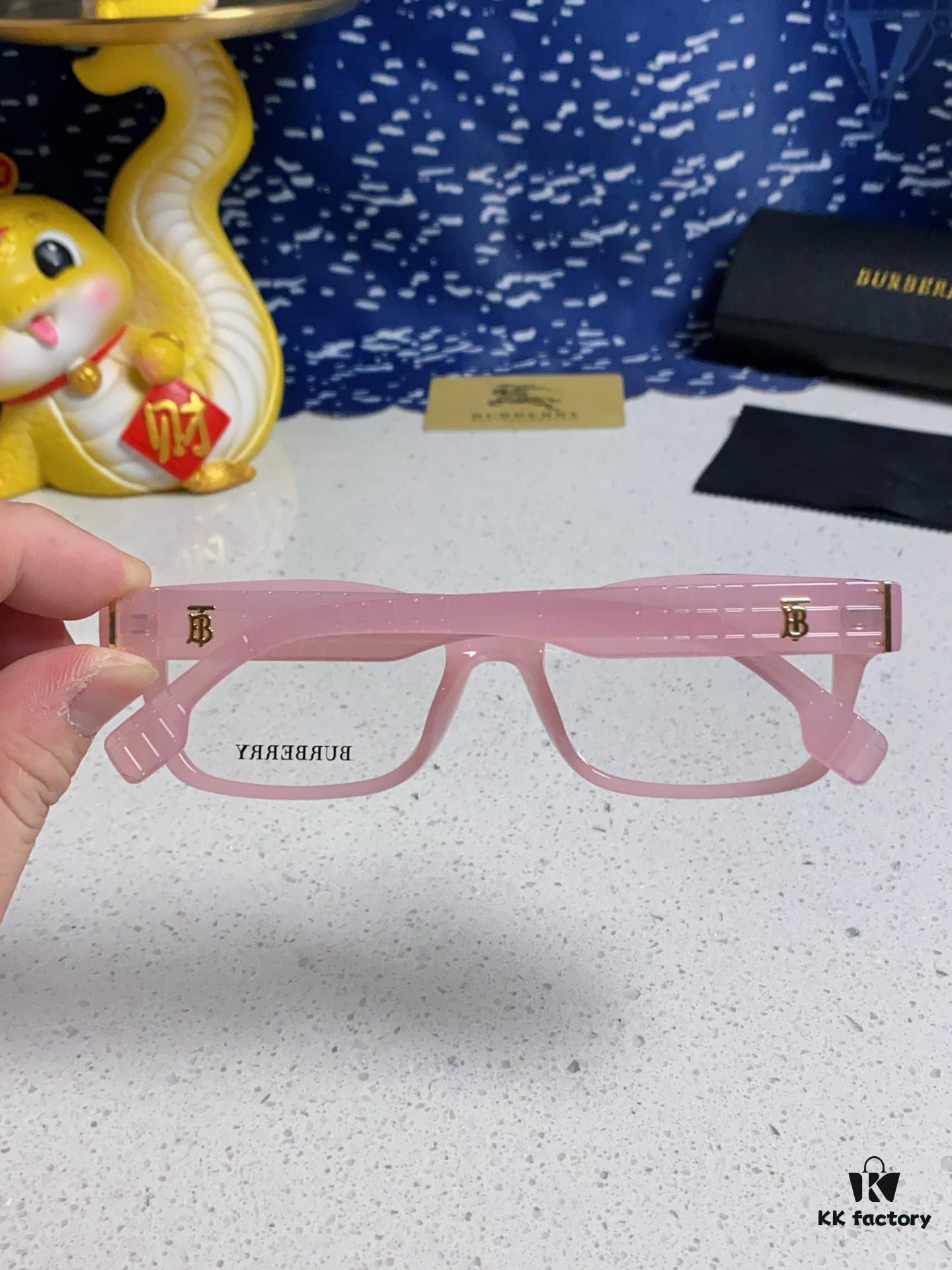 Burberry 2025 New Arrival High-Aesthetic Eyeglass Frame for Women, Large Frame Prescription-Compatible Optical Glasses, Blue Light Blocking, Non-Prescription Lens Ready, Slimming Effect