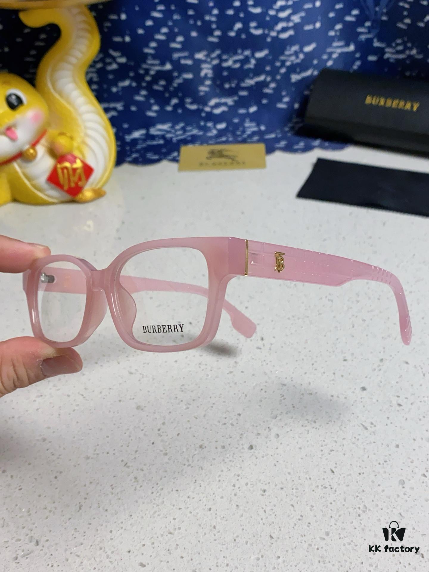 Burberry 2025 New Arrival High-Aesthetic Eyeglass Frame for Women, Large Frame Prescription-Compatible Optical Glasses, Blue Light Blocking, Non-Prescription Lens Ready, Slimming Effect