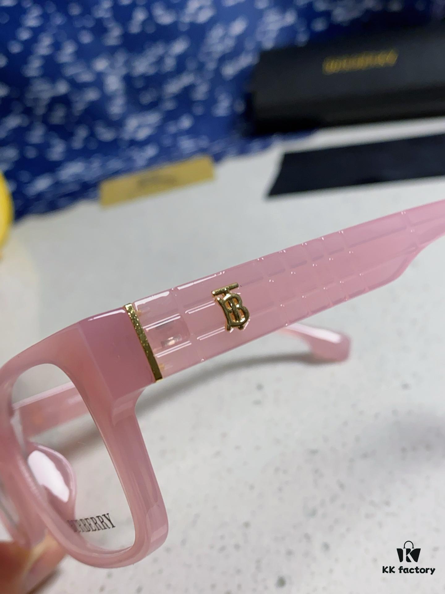 Burberry 2025 New Arrival High-Aesthetic Eyeglass Frame for Women, Large Frame Prescription-Compatible Optical Glasses, Blue Light Blocking, Non-Prescription Lens Ready, Slimming Effect