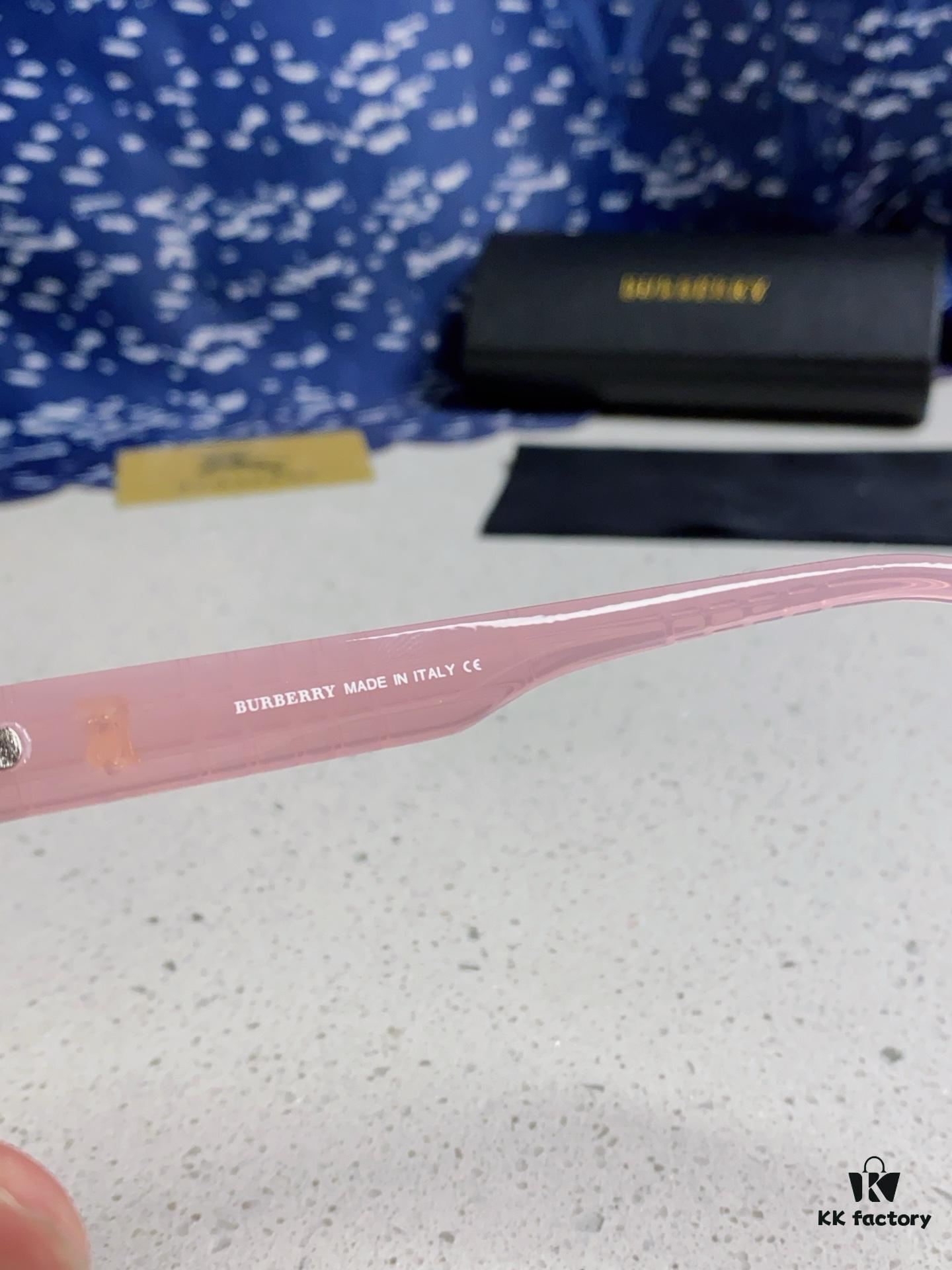 Burberry 2025 New Arrival High-Aesthetic Eyeglass Frame for Women, Large Frame Prescription-Compatible Optical Glasses, Blue Light Blocking, Non-Prescription Lens Ready, Slimming Effect