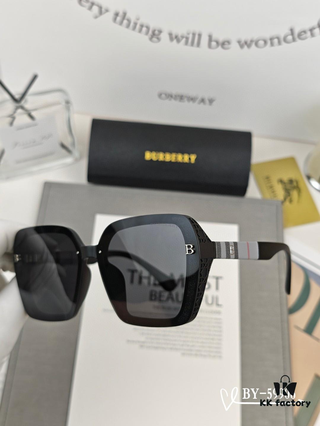 Burberry - New Model Sunglasses, Celebrity Style, Polarized TR Lightweight Frame with PL Lens, Fashionable and Comfortable for Travel, Driving, and Daily Wear