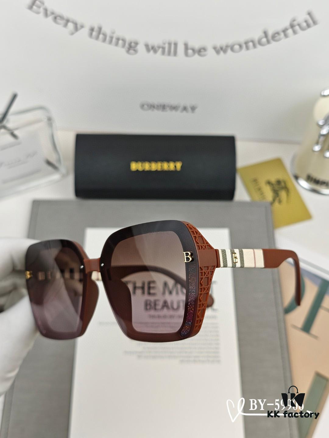 Burberry - New Model Sunglasses, Celebrity Style, Polarized TR Lightweight Frame with PL Lens, Fashionable and Comfortable for Travel, Driving, and Daily Wear