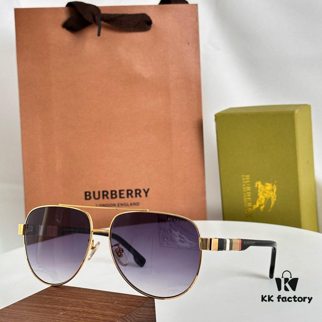 Burberry BE4211 Men's Aviator Sunglasses, Pattern Design, Size 60□15-140