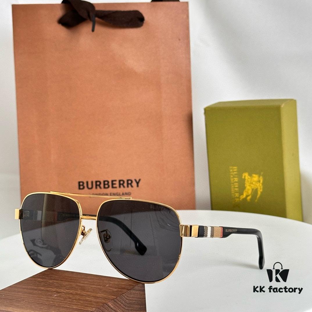 Burberry BE4211 Men's Aviator Sunglasses, Pattern Design, Size 60□15-140