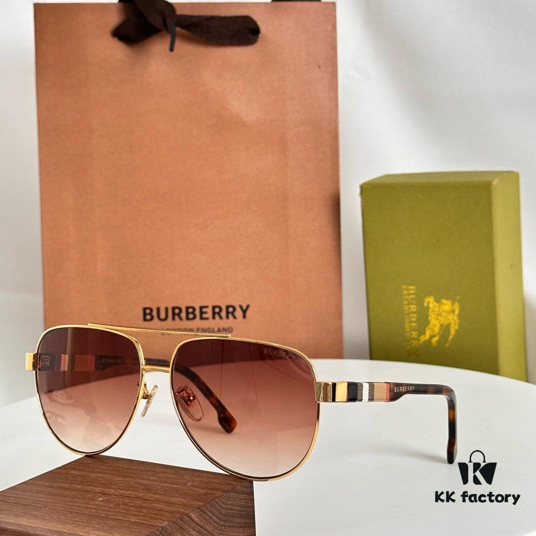 Burberry BE4211 Men's Aviator Sunglasses, Pattern Design, Size 60□15-140