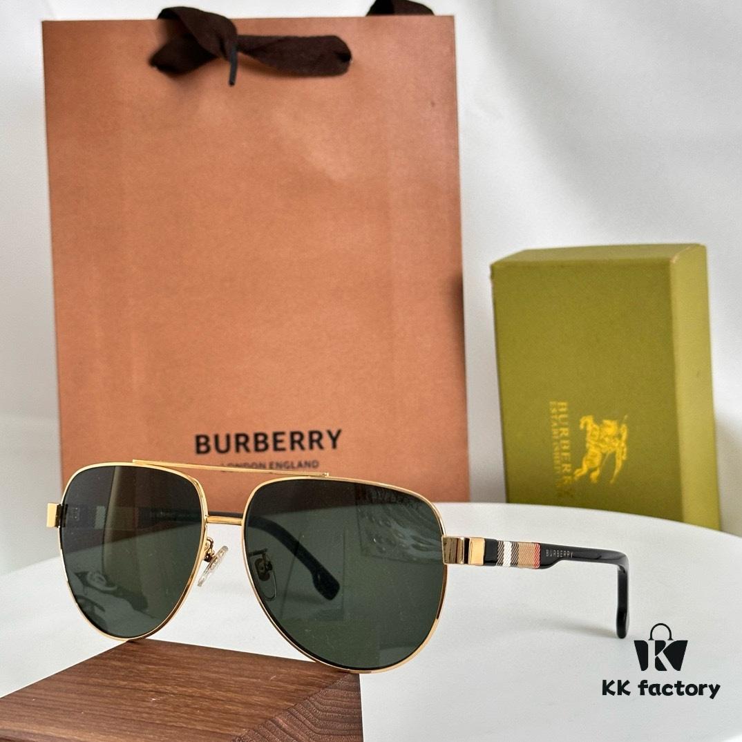 Burberry BE4211 Men's Aviator Sunglasses, Pattern Design, Size 60□15-140