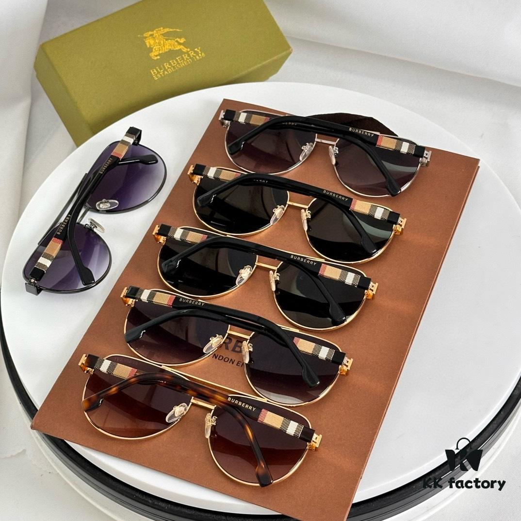 Burberry BE4211 Men's Aviator Sunglasses, Pattern Design, Size 60□15-140