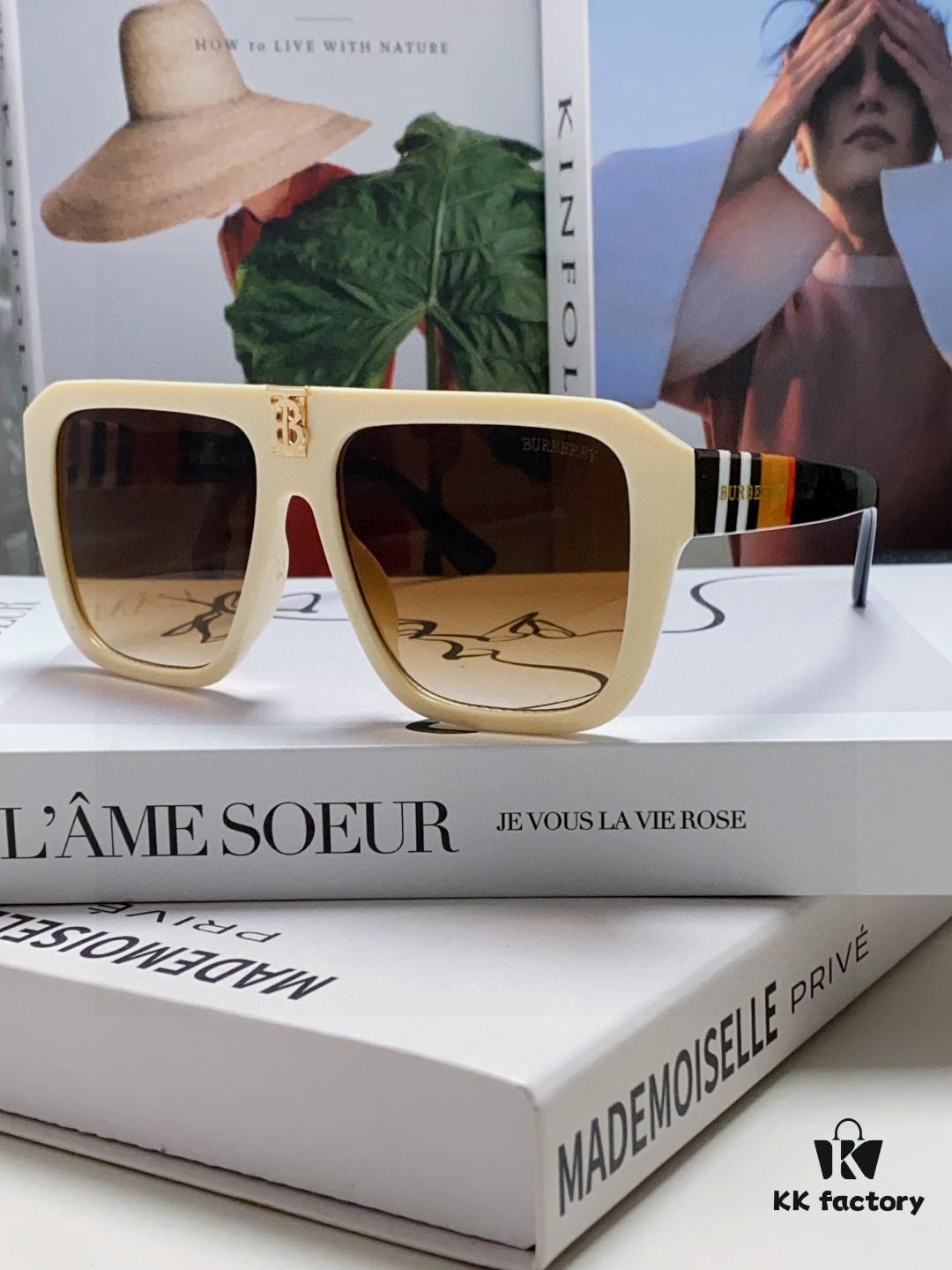 Burberry 2024 Influencer Favorite Unisex Fashion Sunglasses, Large-Frame UV Protection Sun Glasses for Women, Stylish Driving Shades