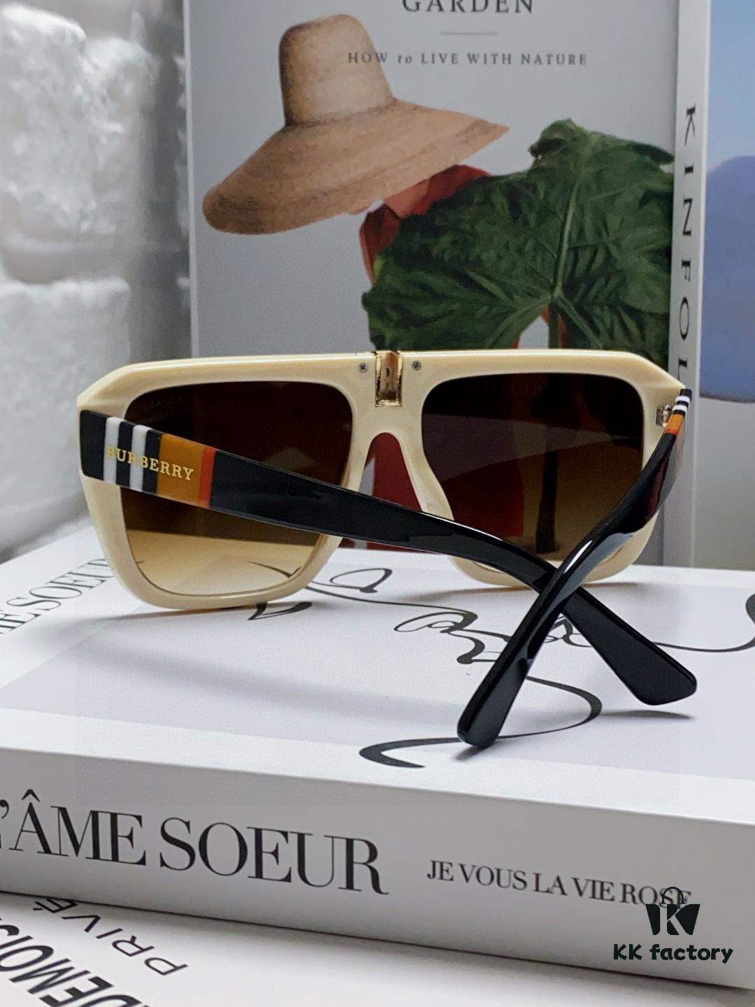 Burberry 2024 Influencer Favorite Unisex Fashion Sunglasses, Large-Frame UV Protection Sun Glasses for Women, Stylish Driving Shades