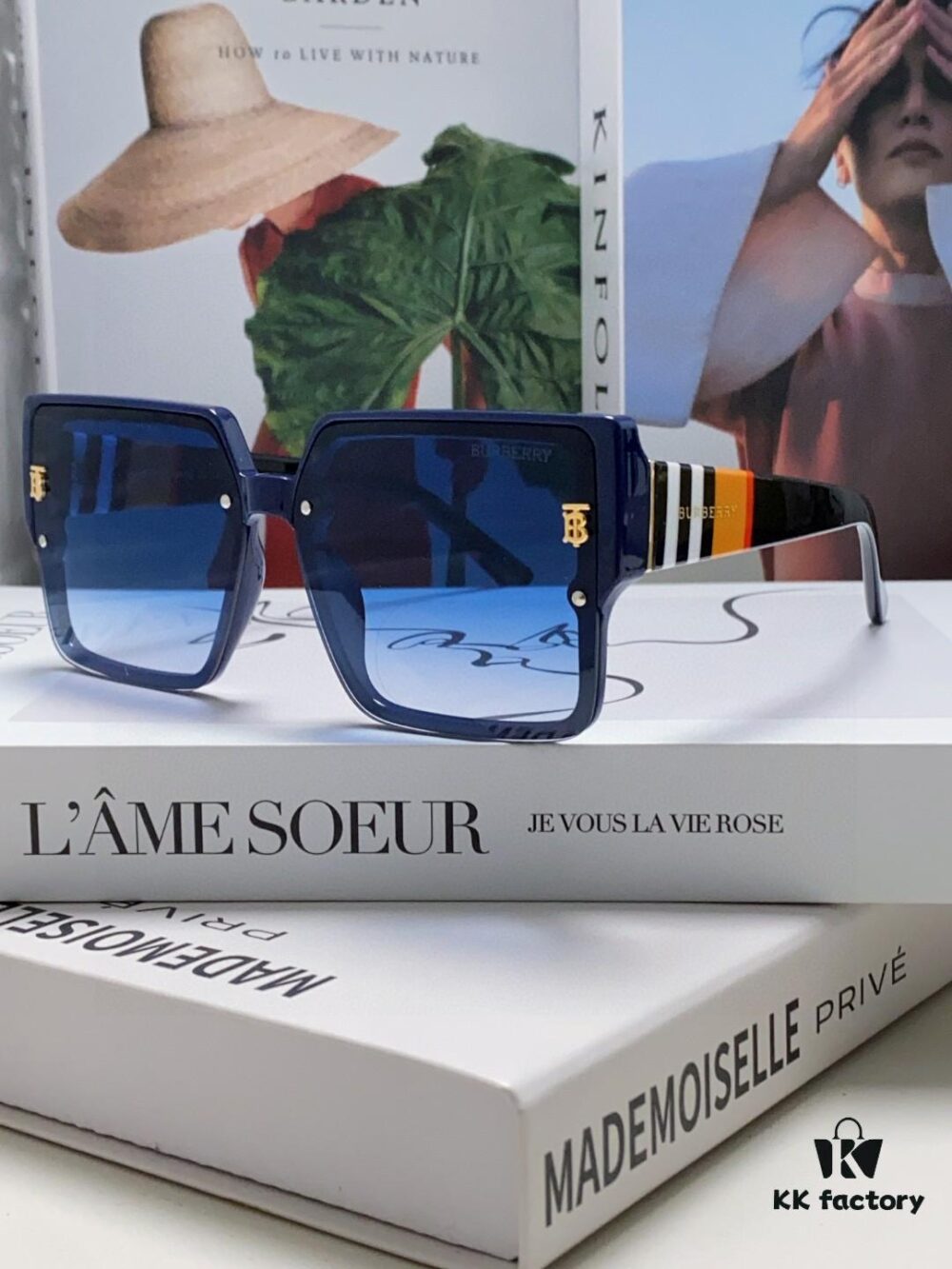 Burberry 2024 New Arrival Sunglasses for Women, Trendy Oversized Frames for Large Faces, Slimming UV-Protective Sunglasses with Premium Aesthetic, Instagram-Worthy Ladies' Eyewear