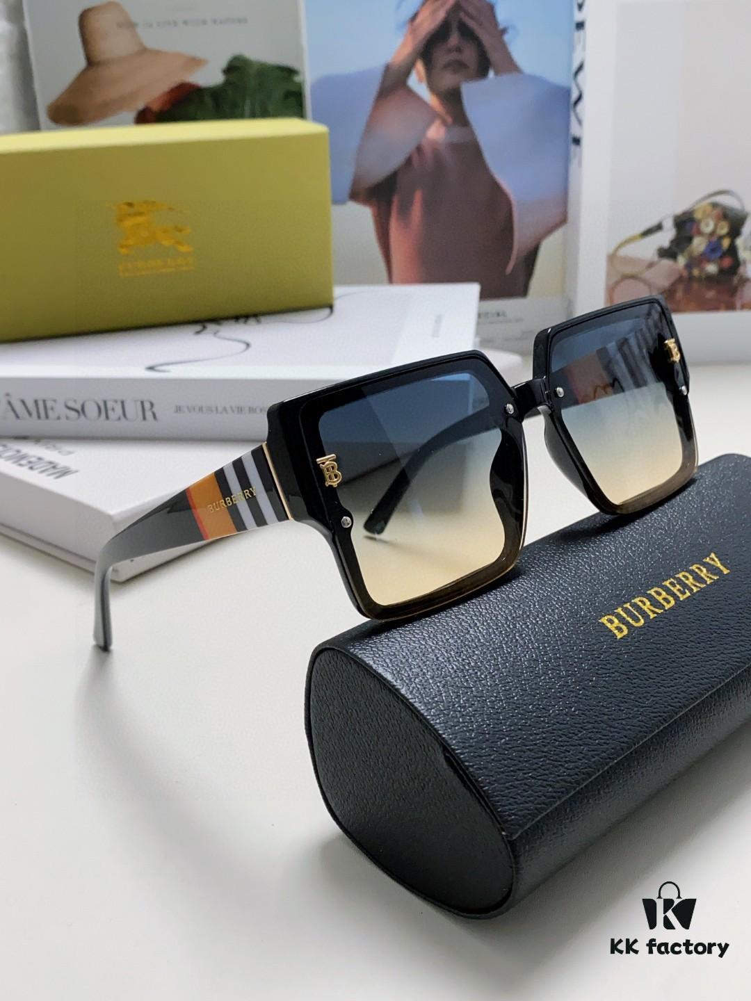 Burberry 2024 New Arrival Sunglasses for Women, Trendy Oversized Frame, Slimming Design, UV Protection, Stylish and Sophisticated Look, Instagram-Worthy