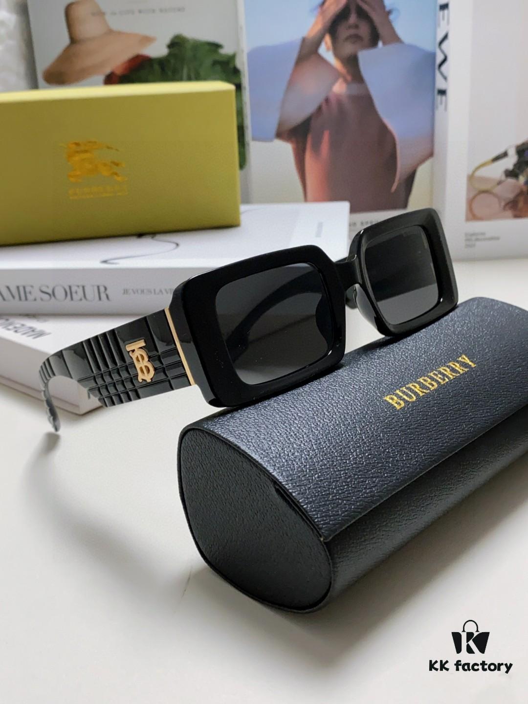 Burberry 2024 New Arrival Retro Stylish and Avant-Garde Sunglasses, High-Quality Unisex Square Frame Fashion Sun Glasses