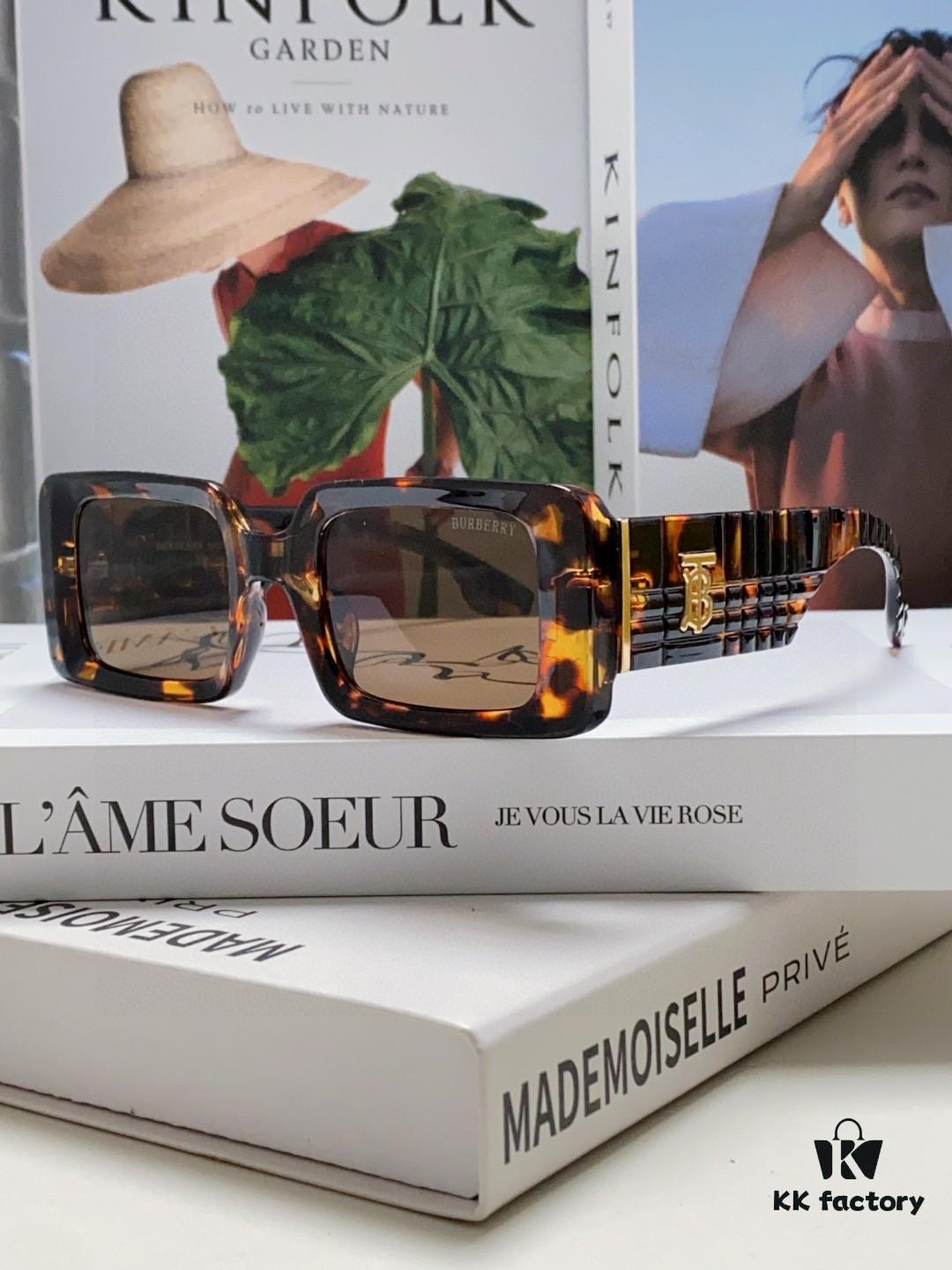 Burberry 2024 New Arrival Retro Stylish Avant-Garde Sunglasses, High-Quality Unisex Square Frame Fashion Sun Glasses