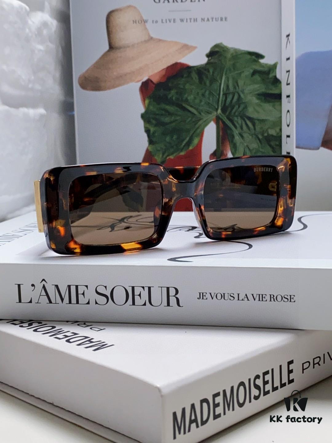 Burberry 2024 New Arrival Retro Stylish Avant-Garde Sunglasses, High-Quality Unisex Square Frame Fashion Sun Glasses