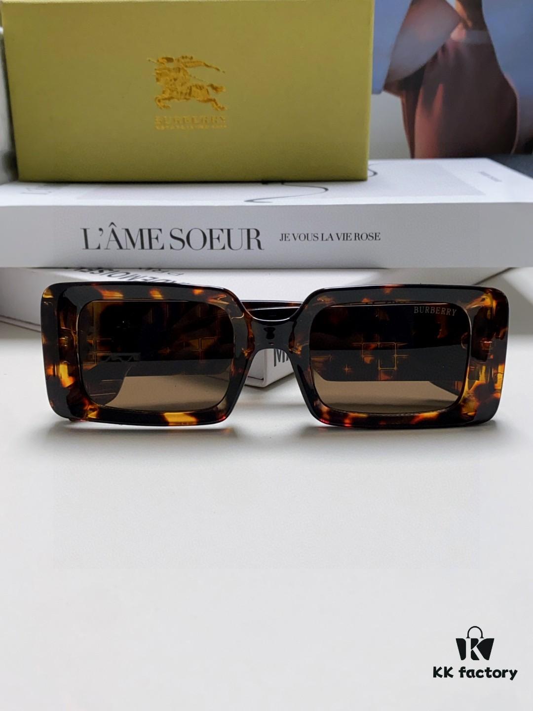 Burberry 2024 New Arrival Retro Stylish Avant-Garde Sunglasses, High-Quality Unisex Square Frame Fashion Sun Glasses
