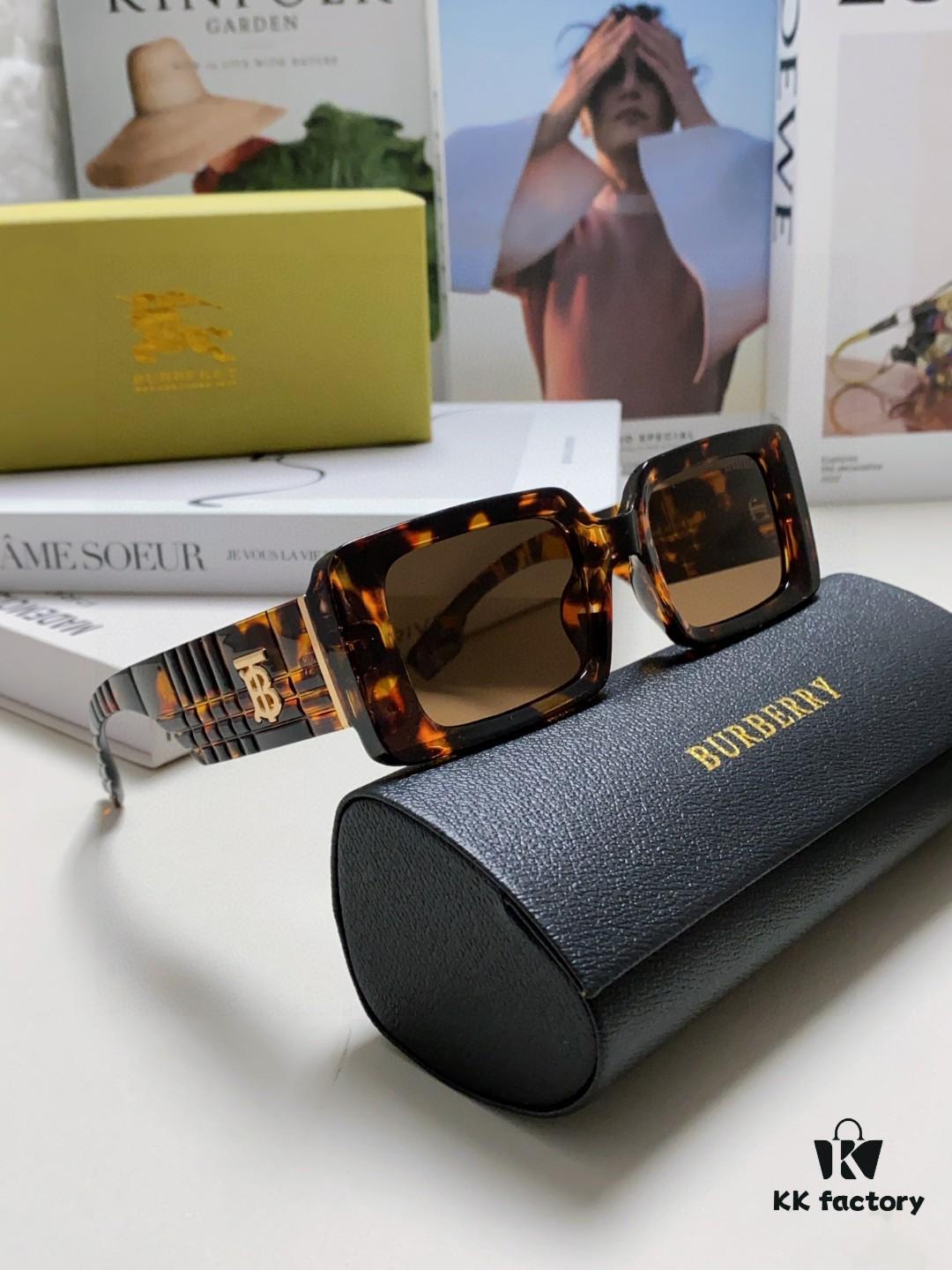 Burberry 2024 New Arrival Retro Stylish Avant-Garde Sunglasses, High-Quality Unisex Square Frame Fashion Sun Glasses