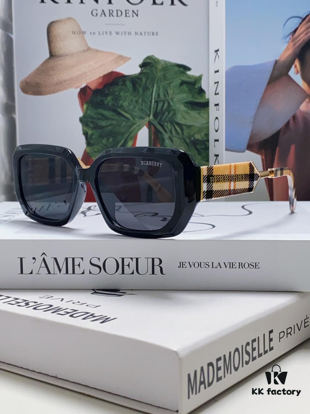 Burberry 2024 New Flat-Frame Sunglasses Unisex, Stylish and Versatile Sun Protection Eyewear for Men and Women