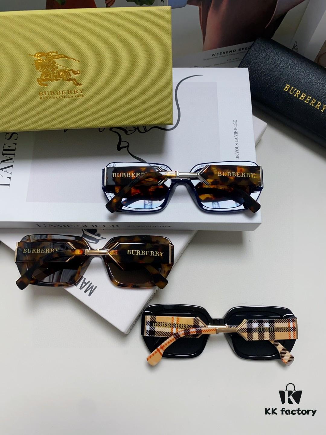 Burberry 2024 New Flat-Frame Sunglasses Unisex, Stylish and Versatile Sun Protection Eyewear for Men and Women