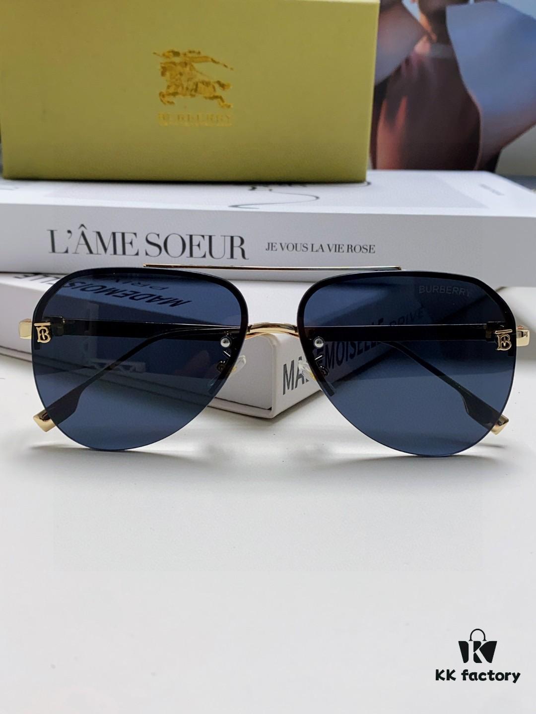 Burberry Round-frame New One-piece Driving Sunglasses, Must-have Style for Men and Women, Celebrity Favorite Aviator Sunglasses