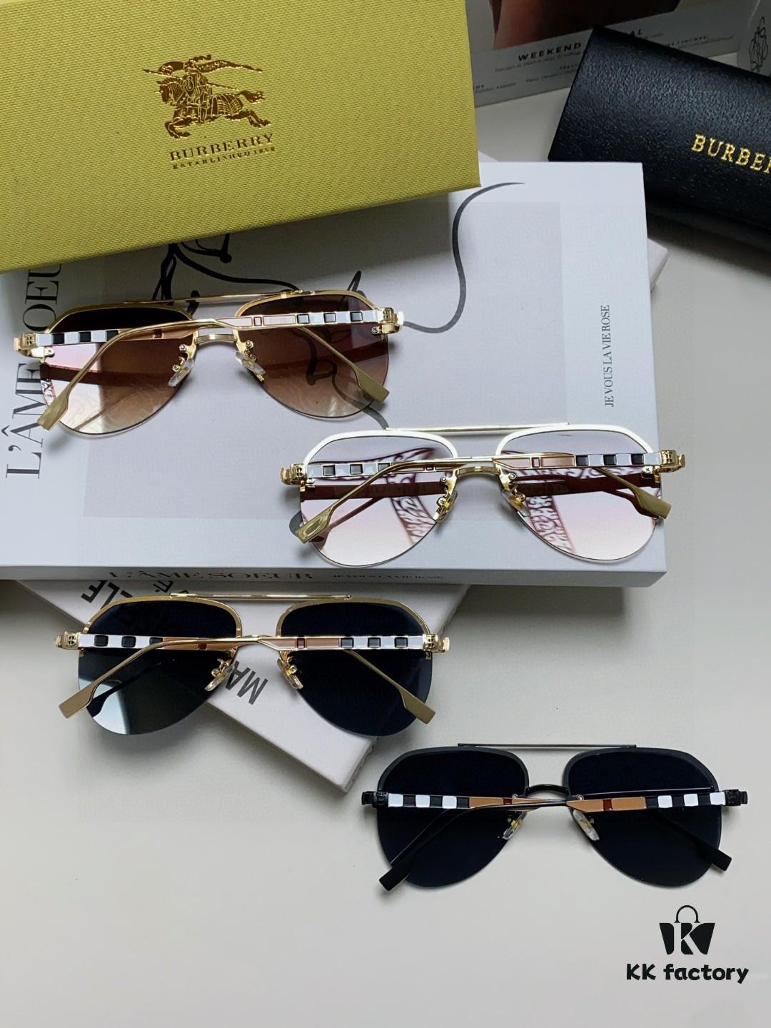 Burberry Round-frame New One-piece Driving Sunglasses, Must-have Style for Men and Women, Celebrity Favorite Aviator Sunglasses