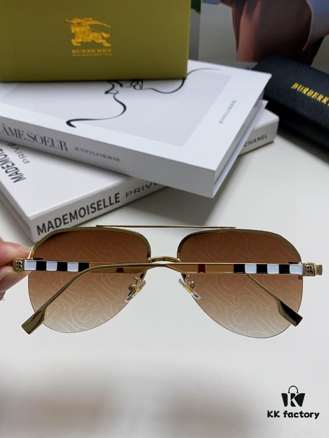 Burberry Round Frame 🎶 New One-Piece Driving Sunglasses, Must-Have Travel Accessory, Celebrity Favorite, Unisex Aviator Sun Glasses