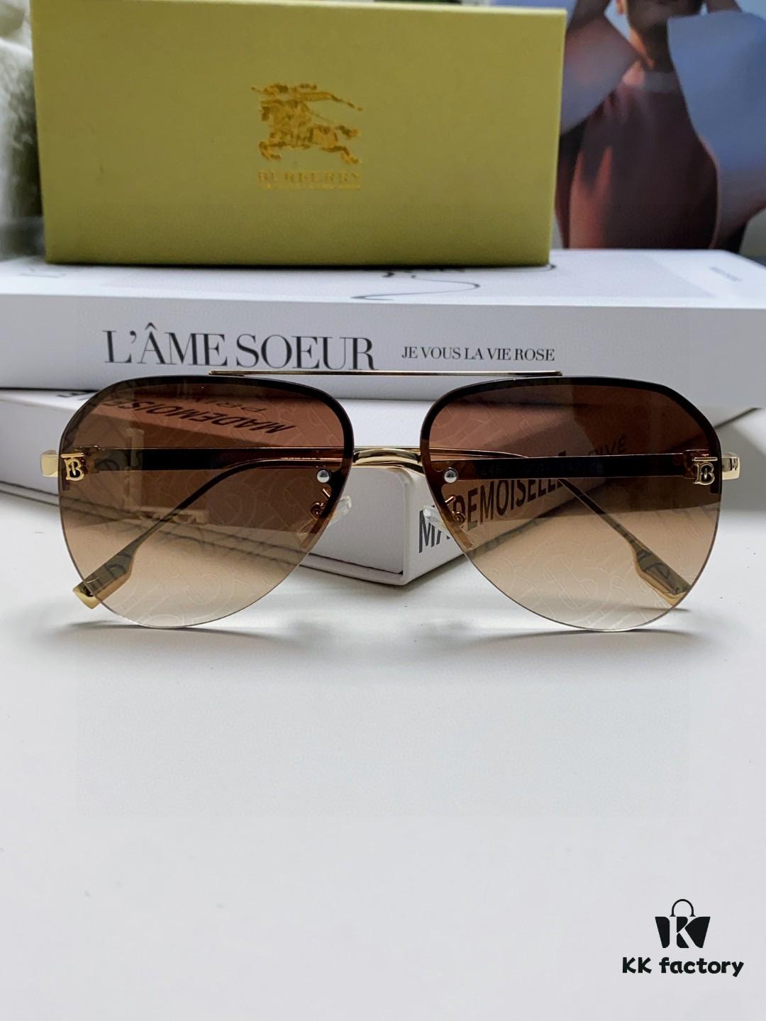 Burberry Round Frame 🎶 New One-Piece Driving Sunglasses, Must-Have Travel Accessory, Celebrity Favorite, Unisex Aviator Sun Glasses