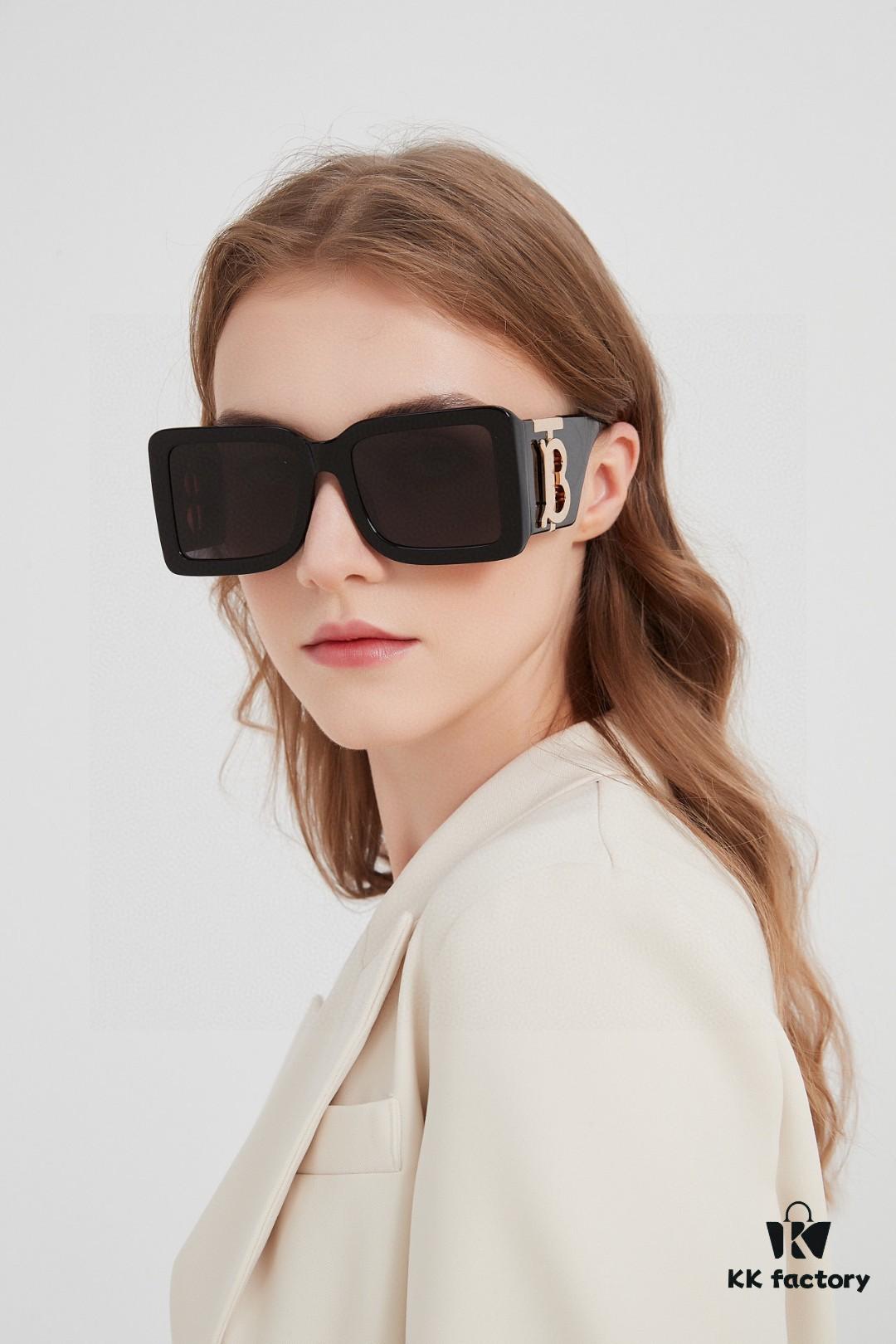 Burberry BE4406U Oversized Women's Sunglasses with B Logo 2024 New Arrival