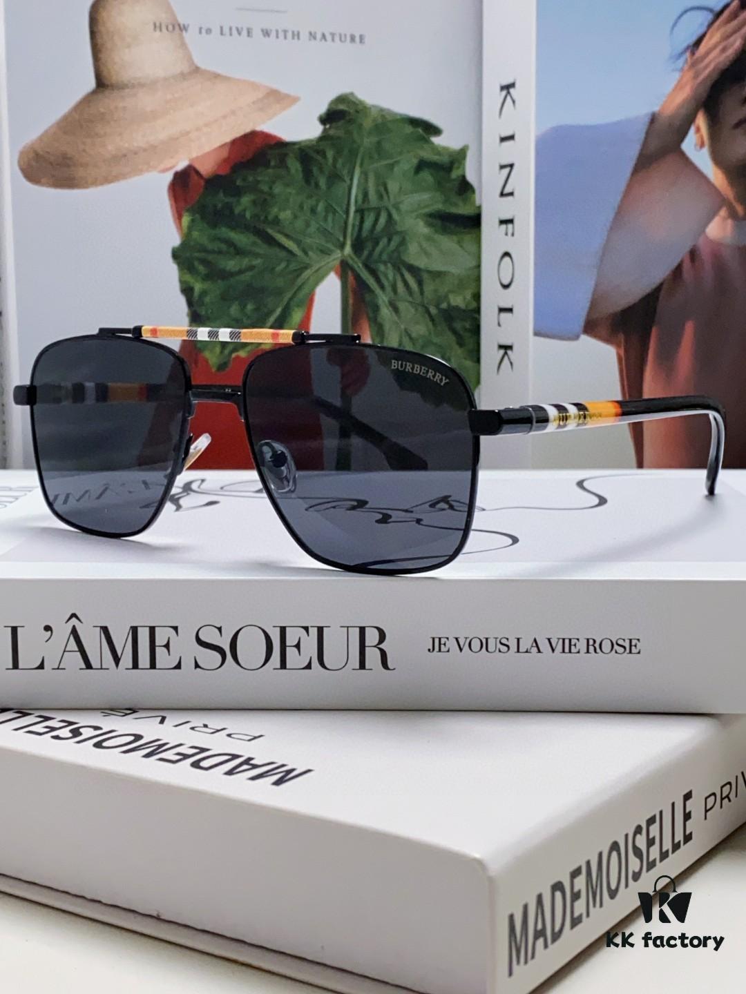 Burberry 2024 New Arrival Eyewear HD Anti-Fatigue Light Comfort Natural Frame Unisex Sunglasses