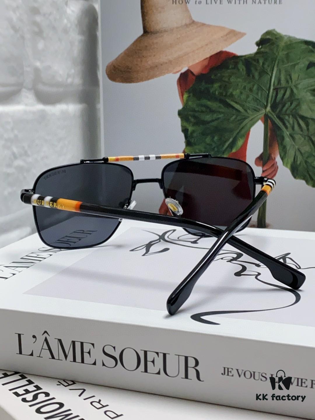 Burberry 2024 New Arrival Eyewear HD Anti-Fatigue Light Comfort Natural Frame Unisex Sunglasses