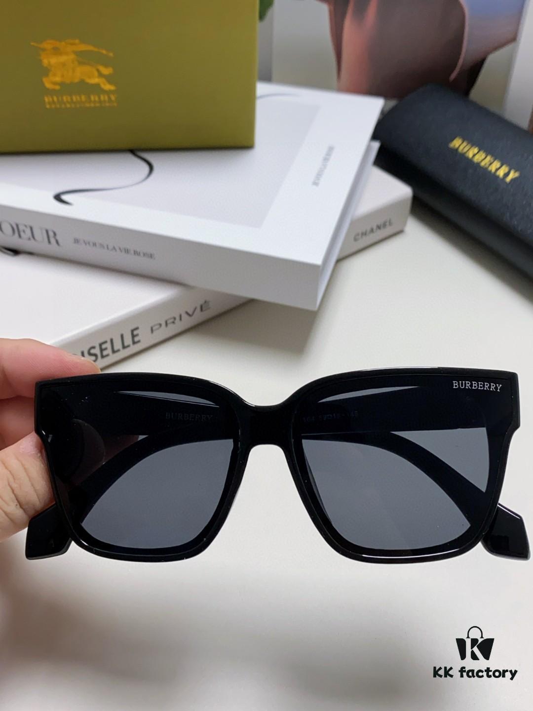 Burberry 2024 New Arrival Sunscreen Sunglasses for Men, UV Protection Polarized Sunglasses with Black Frame, Classic Equestrian Design, Unisex Fashion Driving Sunglasses