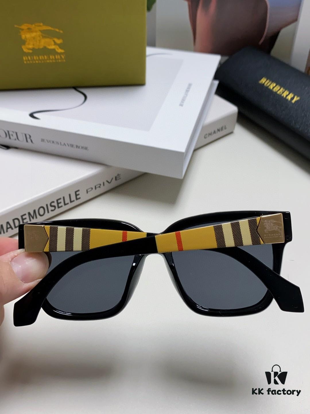 Burberry 2024 New Arrival Sunscreen Sunglasses for Men, UV Protection Polarized Sunglasses with Black Frame, Classic Equestrian Design, Unisex Fashion Driving Sunglasses