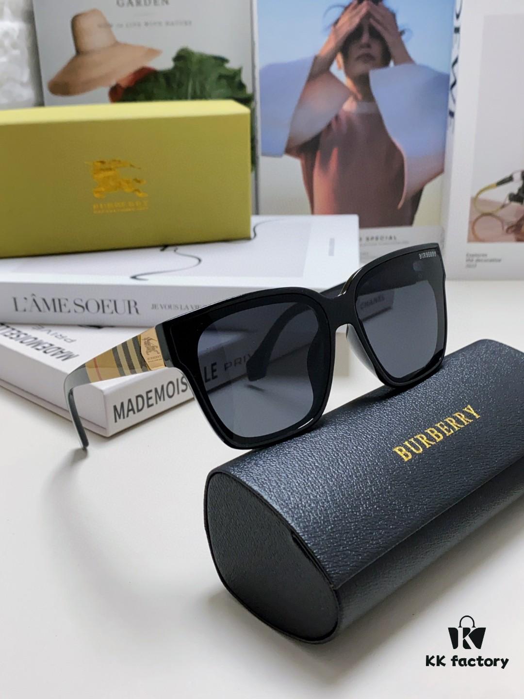 Burberry 2024 New Arrival Sunscreen Sunglasses for Men, UV Protection Polarized Sunglasses with Black Frame, Classic Equestrian Design, Unisex Fashion Driving Sunglasses