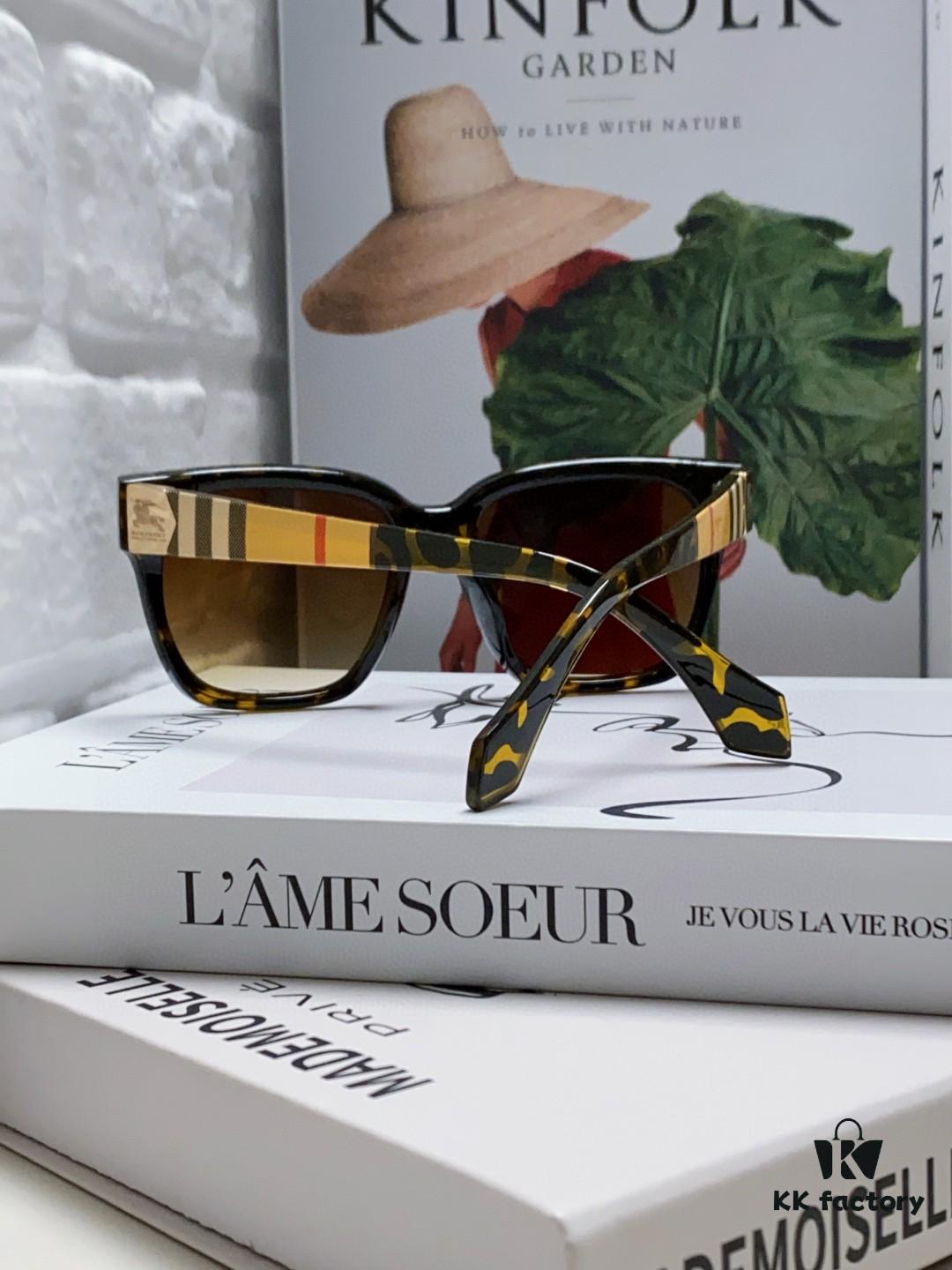 Burberry 2024 New Arrival Sunscreen Sunglasses for Men, UV Protection Polarized Sunglasses with Black Frame, Classic Equestrian Design, Unisex Fashion Sunglasses for Driving