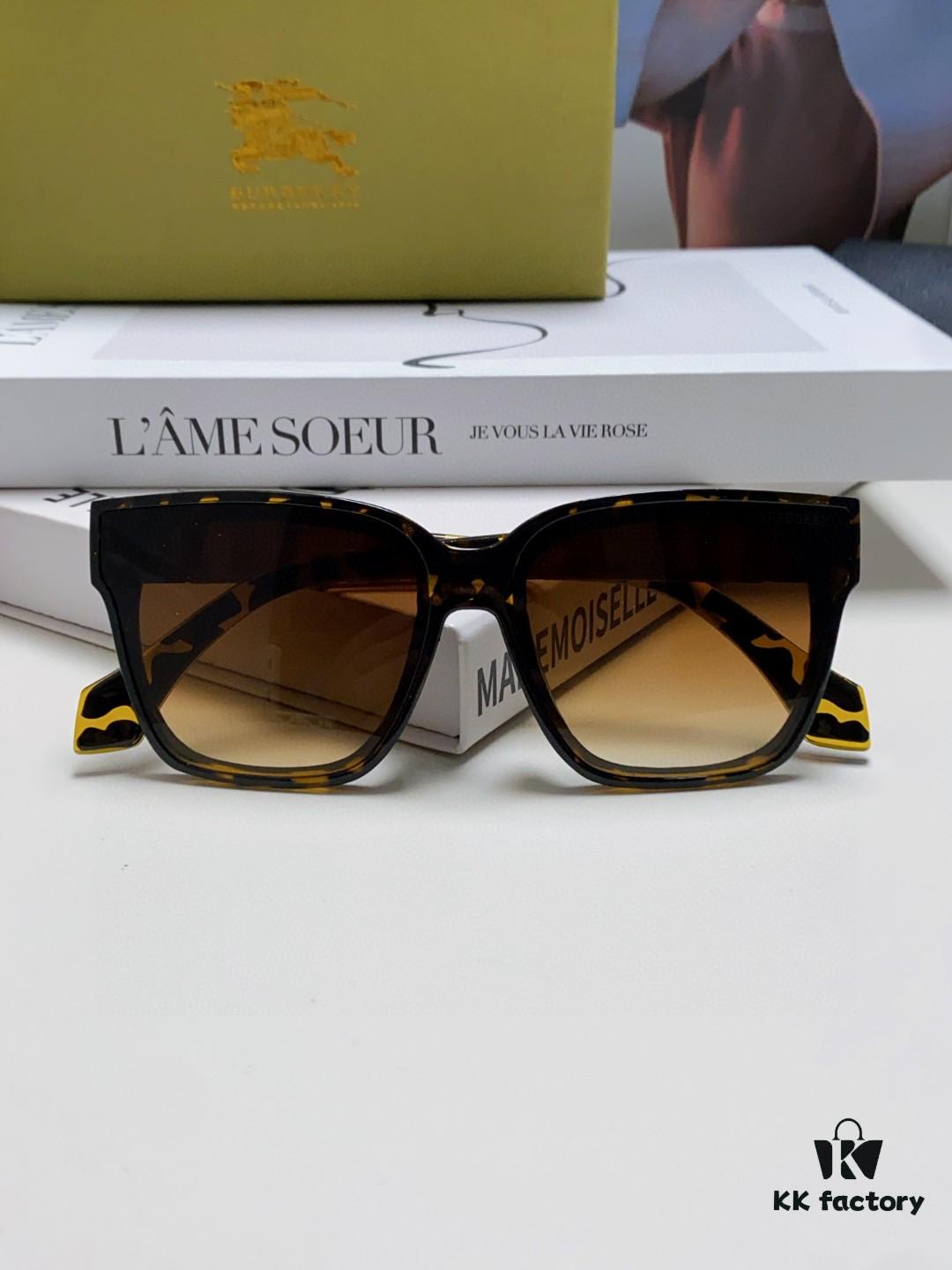 Burberry 2024 New Arrival Sunscreen Sunglasses for Men, UV Protection Polarized Sunglasses with Black Frame, Classic Equestrian Design, Unisex Fashion Sunglasses for Driving