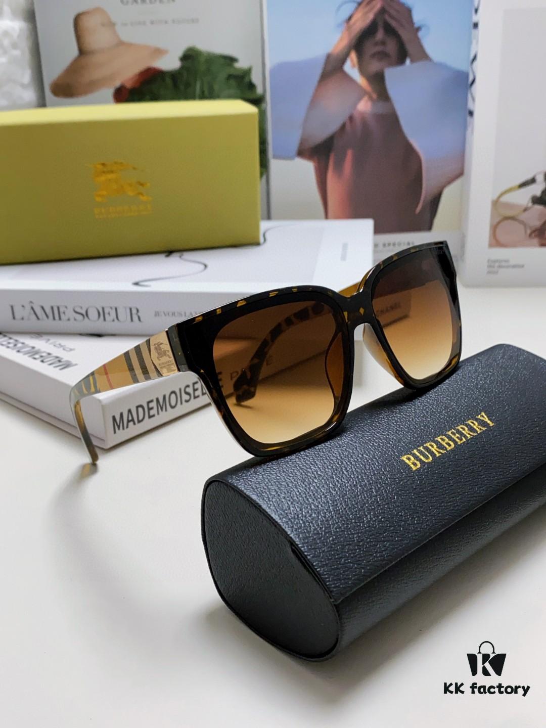 Burberry 2024 New Arrival Sunscreen Sunglasses for Men, UV Protection Polarized Sunglasses with Black Frame, Classic Equestrian Design, Unisex Fashion Sunglasses for Driving