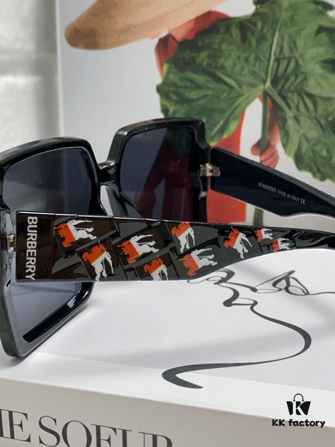 Burberry 2024 New Polarized Sunglasses for Women, Oversized Frame Flattering Face Shape, Sun Protection Sunglasses Suitable for Round Faces, Driving Glasses