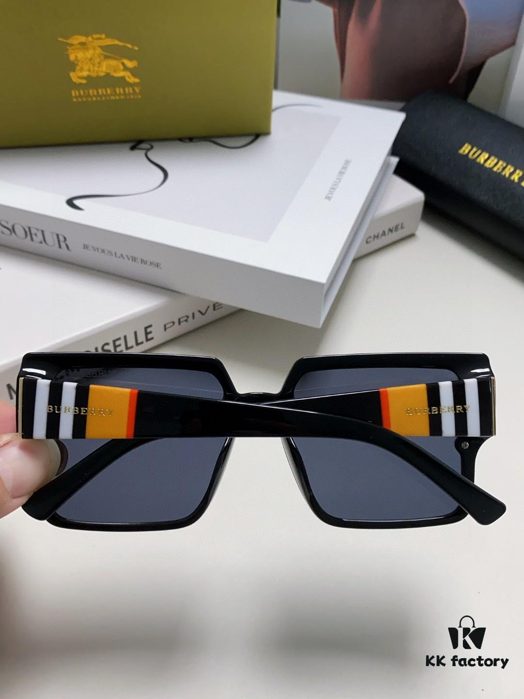 Burberry 2024 New Arrival Women's Sunglasses, Trendy Oversized Frame for Large Faces, Slimming UV-Protective Sunglasses with Premium Aesthetic, Instagram-Worthy Ladies' Eyewear