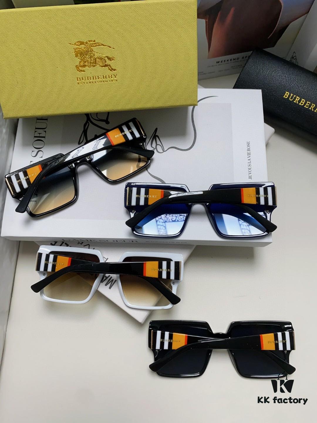 Burberry 2024 New Arrival Women's Sunglasses, Trendy Oversized Frame for Large Faces, Slimming UV-Protective Sunglasses with Premium Aesthetic, Instagram-Worthy Ladies' Eyewear