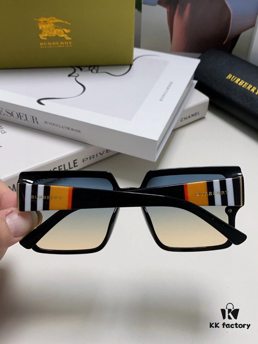 Burberry 2024 New Arrival Women's Sunglasses, Trendy Oversized Frame for Large Faces, Slimming UV-Protective Sunglasses with Premium Aesthetic, Instagram-Worthy Ladies' Eyewear