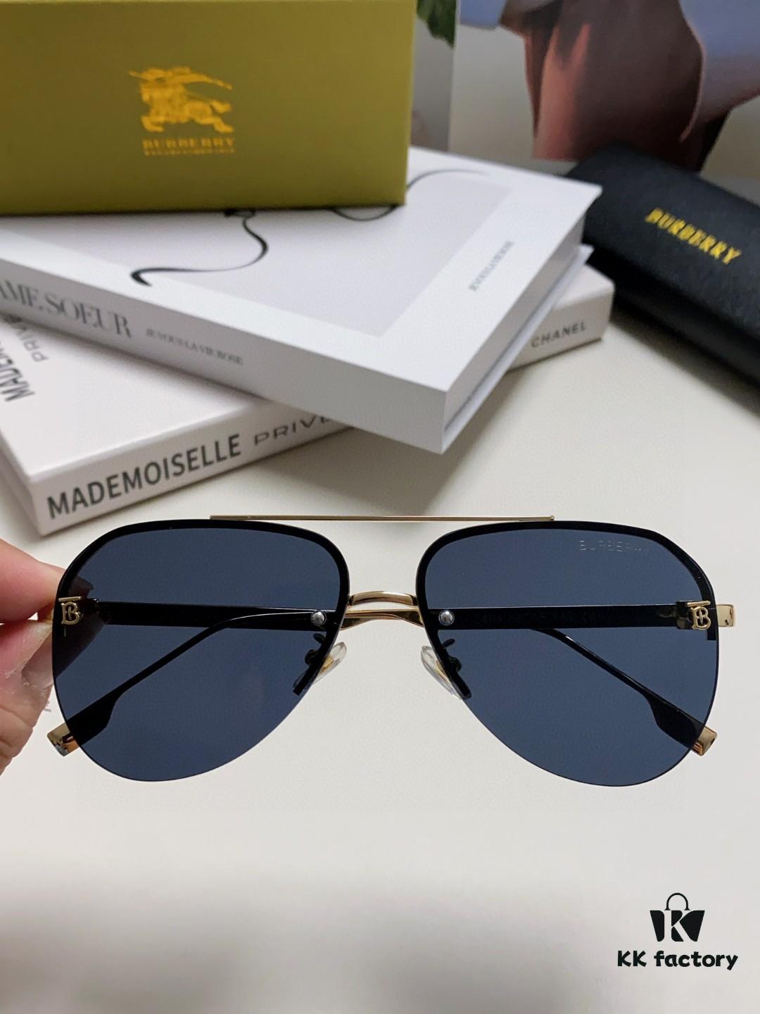 Burberry Round-frame New One-piece Driving Sunglasses, Must-have Style for Men and Women, Celebrity Favorite Aviator Sun Glasses