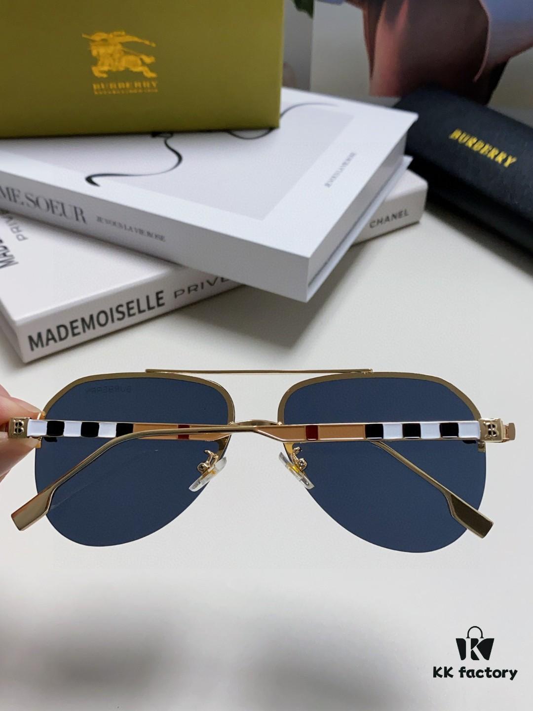 Burberry Round-frame New One-piece Driving Sunglasses, Must-have Style for Men and Women, Celebrity Favorite Aviator Sun Glasses