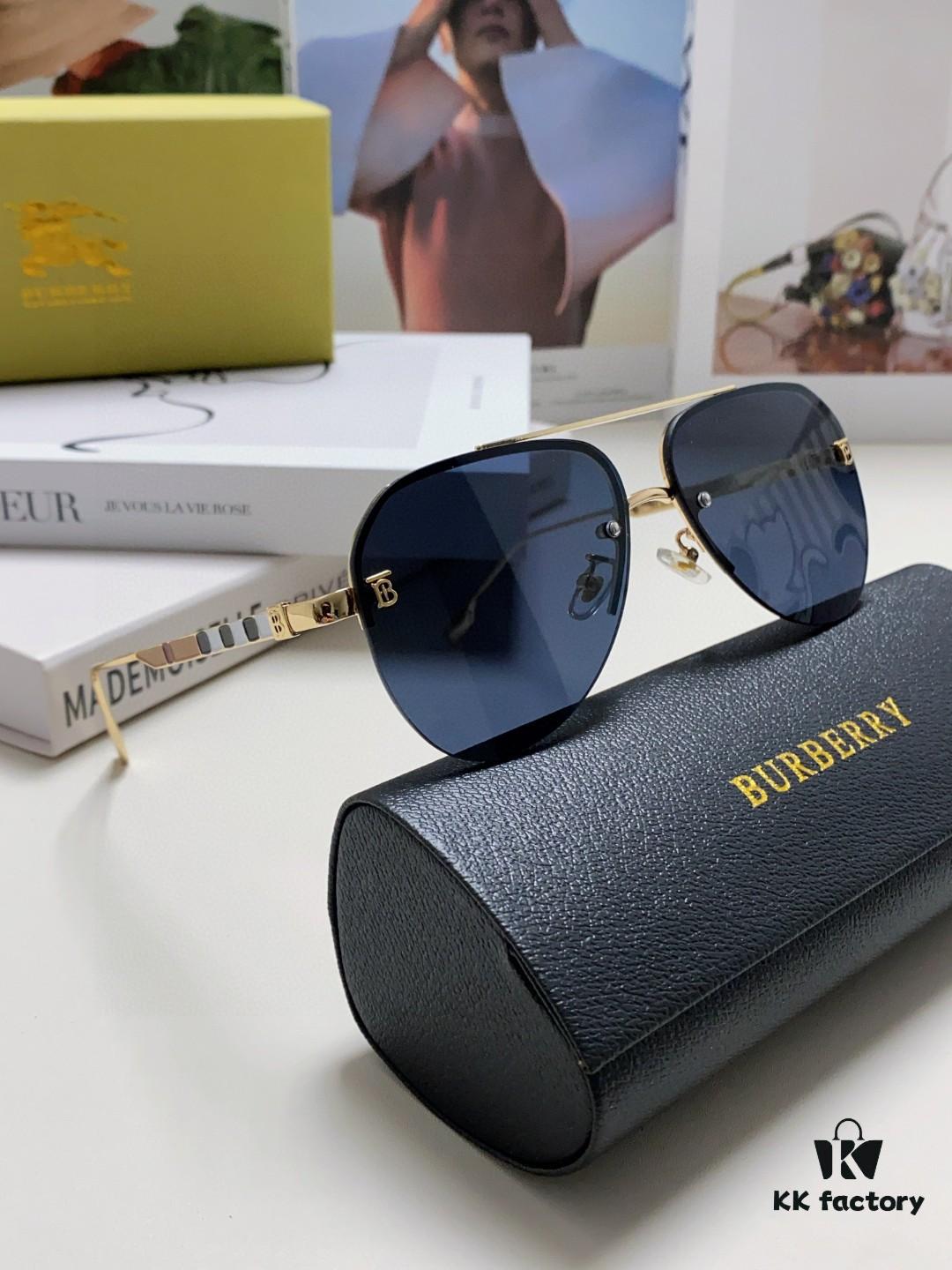 Burberry Round-frame New One-piece Driving Sunglasses, Must-have Style for Men and Women, Celebrity Favorite Aviator Sun Glasses