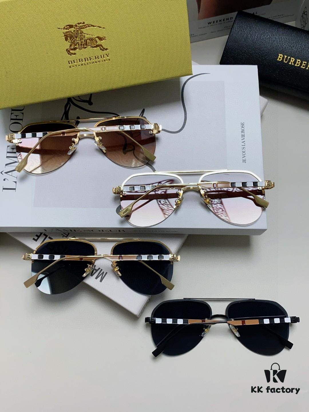 Burberry Round-frame New One-piece Driving Sunglasses, Must-have Style for Men and Women, Celebrity Favorite Aviator Sun Glasses