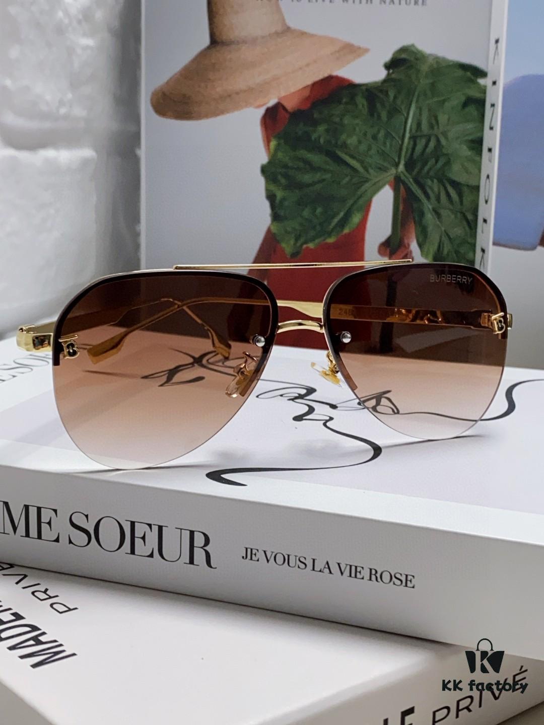 Burberry Round Frame 🎶 New One-Piece Driving Sunglasses, Must-Have Style for Men and Women, Celebrity Favorite Aviator Sun Glasses